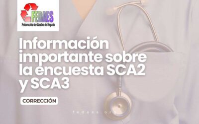 Información importante sobre la encuesta SCA2 y SCA3 – CORRECCIÓN